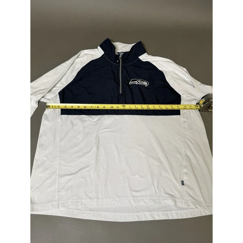 Seattle Seahawks Cutter & Buck Adapt Eco Knit Hybrid Recycled Quarter-Zip XL